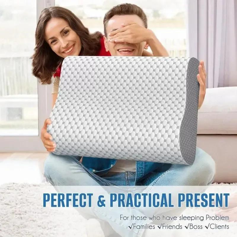 Neck and Shoulder Pain Relief Memory Sponge Pillow Slow Rebound Breathable Deep Sleep Neck Pillow Soft Cool Neck Pillow