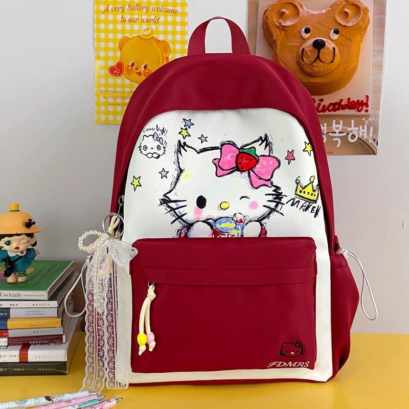 Schoolbag1011 new graffiti hellokitty schoolbag girl heart sweet sister backpack junior high school large capacity backpack
