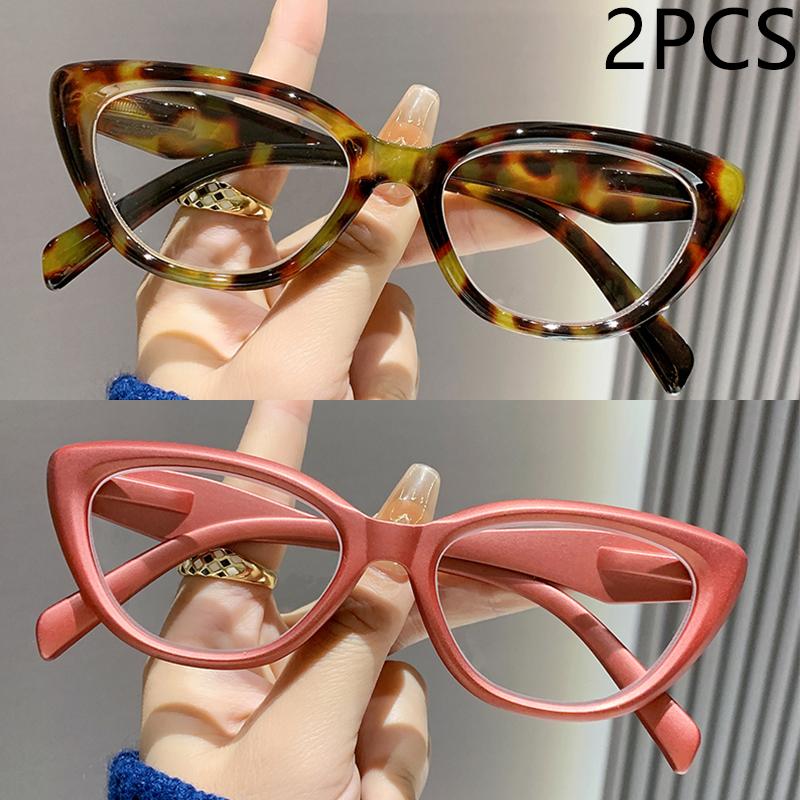 

2/3PCS Retro Cat-eye Women s High-end Square And Round Face Anti-blue Light Glasses Fashion Reading Glasses 2333 +250