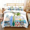 Surfbrett Camper Urlaubsstil Bettwäsche-Set Geeignet für Jungen- und Mädchenzimmer Dekoration Bettwäsche