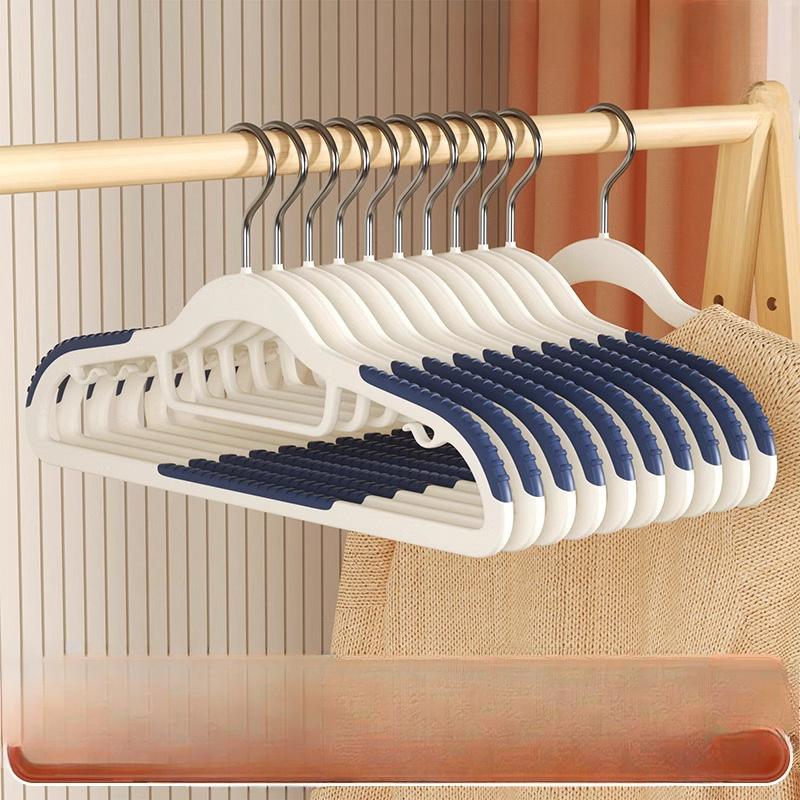 5 Stück Abdrückfreie Hängekleidung Rutschfest Anti-Schulterecke Kunststoff Doppelposition Nass und Trocken Haushaltsbügel