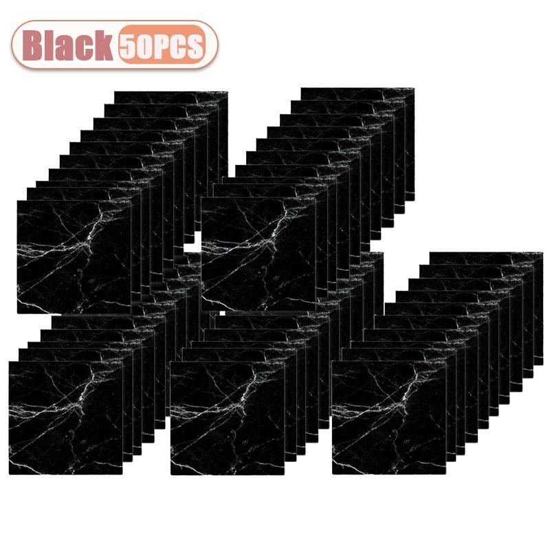 10/30/50PCS Simulated Thick Marble Tile Wall Sticker PVC Waterproof Self-adhesive Living Room Toilet Kitchen Home Floor Stickers