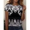 Women's T-shirt 3D Pattern Printed Casual Short Sleeved O-Neck Top Fashionable Street Women's Clothing Tops Daily Wear