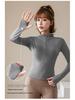 Women's Quick-Dry Zip-Up Sports Jacket with Stand Collar and Long Sleeves for Running and Yoga