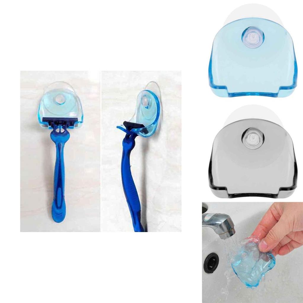 Modern Plastic Super Suction Cup Razor Organizer Holder For Bathroom Wall Storage