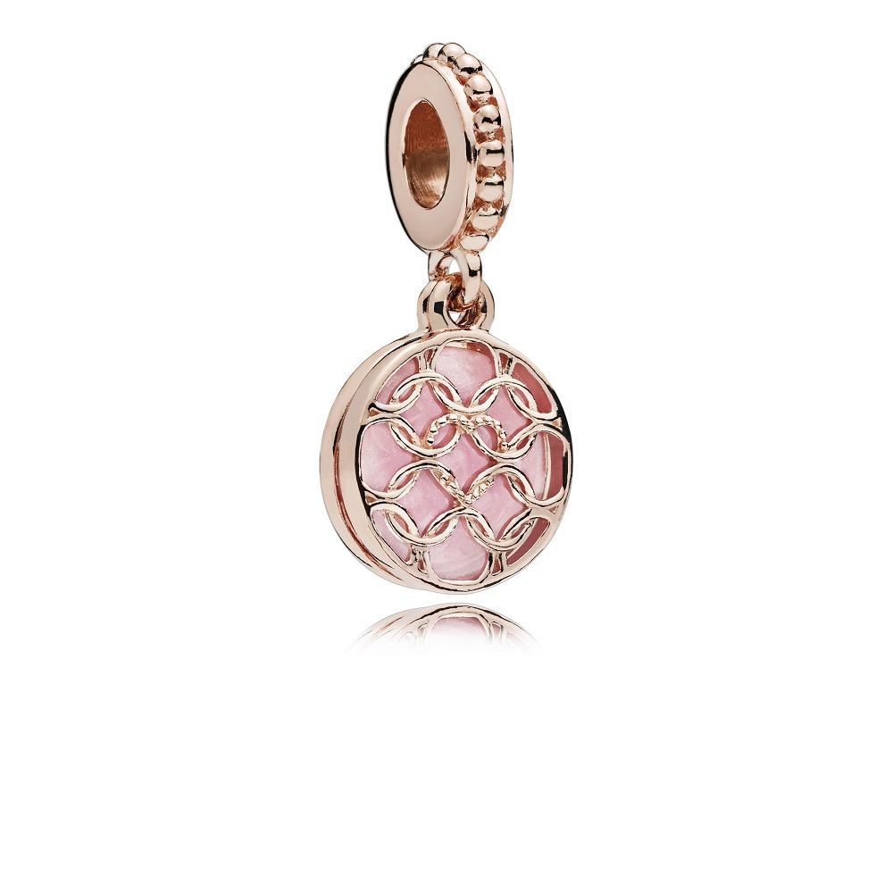 925 Silver Rose Gold Charms Open Heart Sparkling Polish Charm Pendant Clip Stopper Charms Fit Original Bracelet