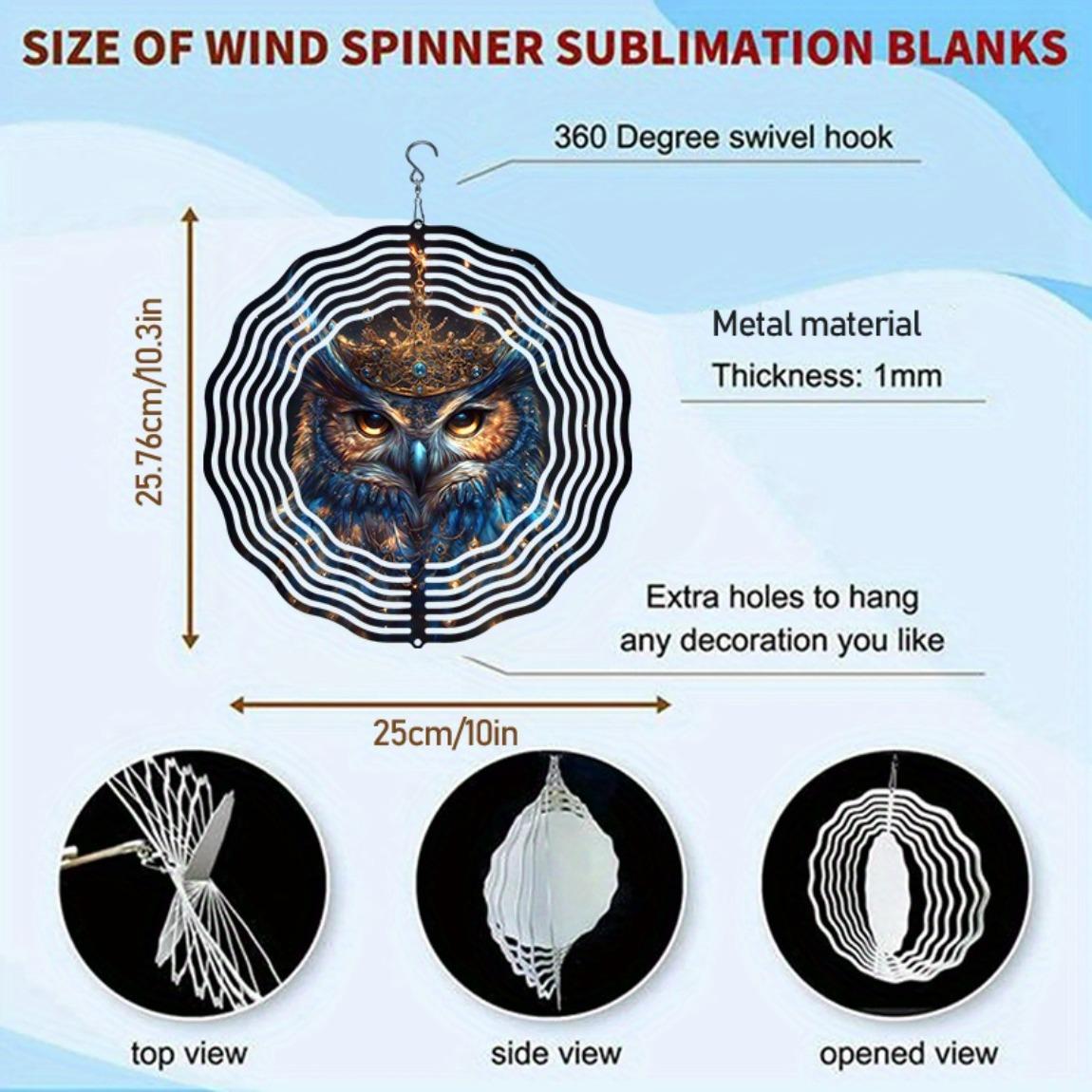 

Metal Wind Chime with Crowned Owl Design Dual Direction Spinning No Electricity Needed for Garden Patio Yard Outdoor Decoration