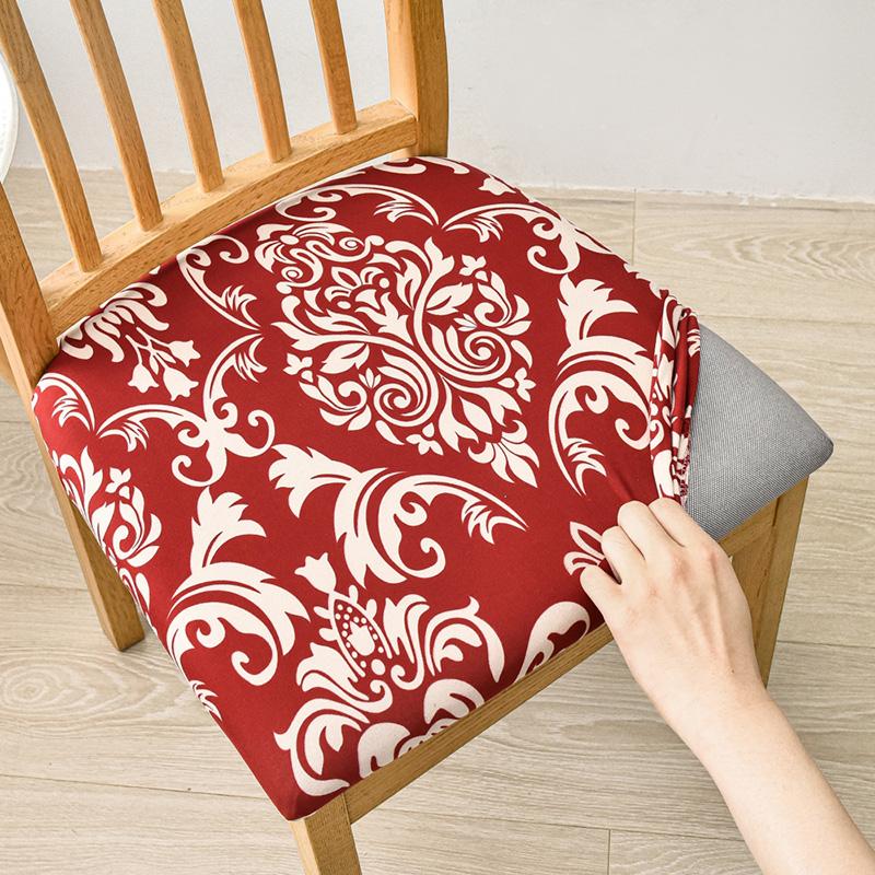 Stretch Square Chair Seat Cushion Cover With Elastic Bottom Chair Slipcover for Kitchen Hotel Banquet Dining Room Home Decor