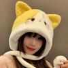 New Winter Cat Plush Big Head Circumference Lei Feng Hat Women's Thermal Bag Head Ear Protection Hat Warm Cute and Versatile