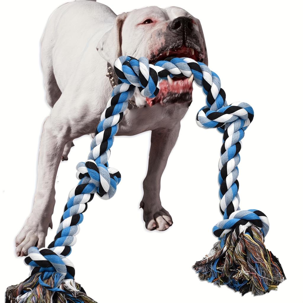 1pc Heavy-Duty Dog Rope Toy with Teeth Cleaning & Chewing - Extra Long Rope -Durable Chew Toy for Teeth Cleaning Dog Accessories