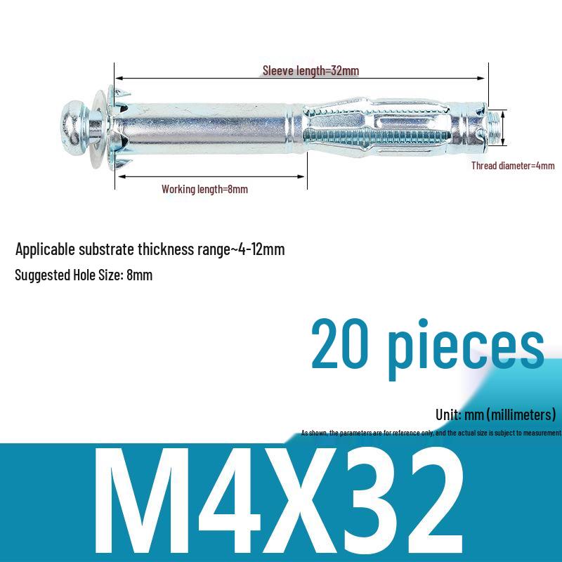 Plastic Petal Nut Expansion Screw for Hollow Sheet Metal - Fixed Lantern Rivet Expansion Bolt