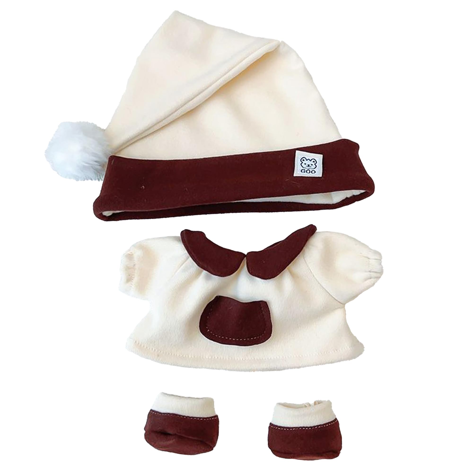 

Brown Pajama Set and for 10cm Plush Costume (Hat, Dress, Shoes) Doll, Kigurumi, Accessories, Otaku, Doll, Mascot, Kpopdoll, [Used]