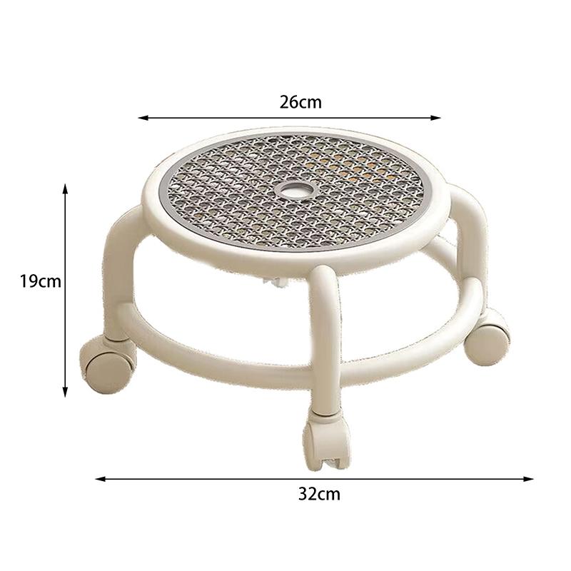 Swivel Rolling Stool Round Low Small Grey Universal Wheel Kids Adult Strong Capacity Practical Storage