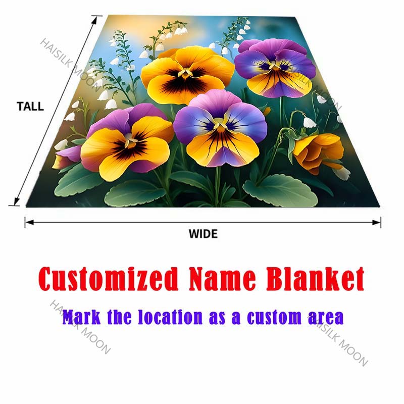 Pansies and lilies of the valley Print Blanket Warm Soft Fluffy Kids and Adults Sofa Bed Throw Blanket for Home Travel Camping