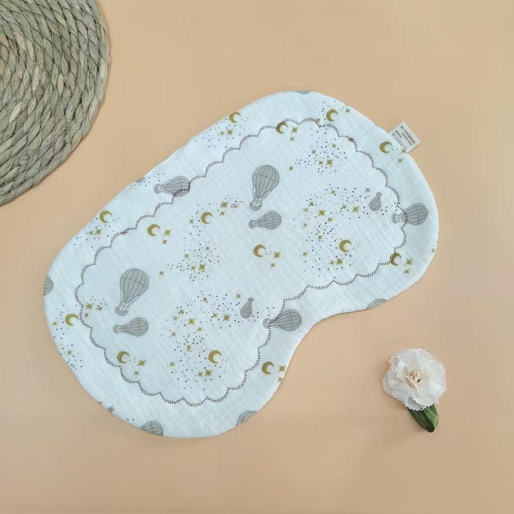 Oreiller pour bébé double face en forme de nuage, pour nouveau-né 0-6 mois, avec housse supplémentaire en coton et gaze.