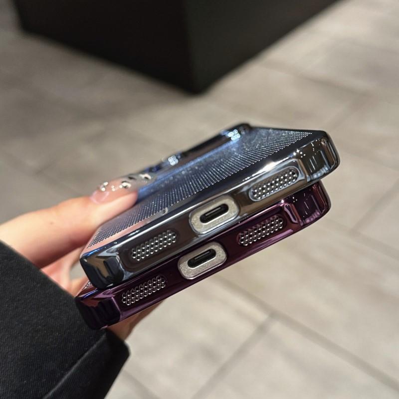 Plating Mesh Hole Heat Dissipation Soft Case for iPhone 17 Air 16 15 14 Plus 13 12 11 Pro Max Shockproof Silicone Cover