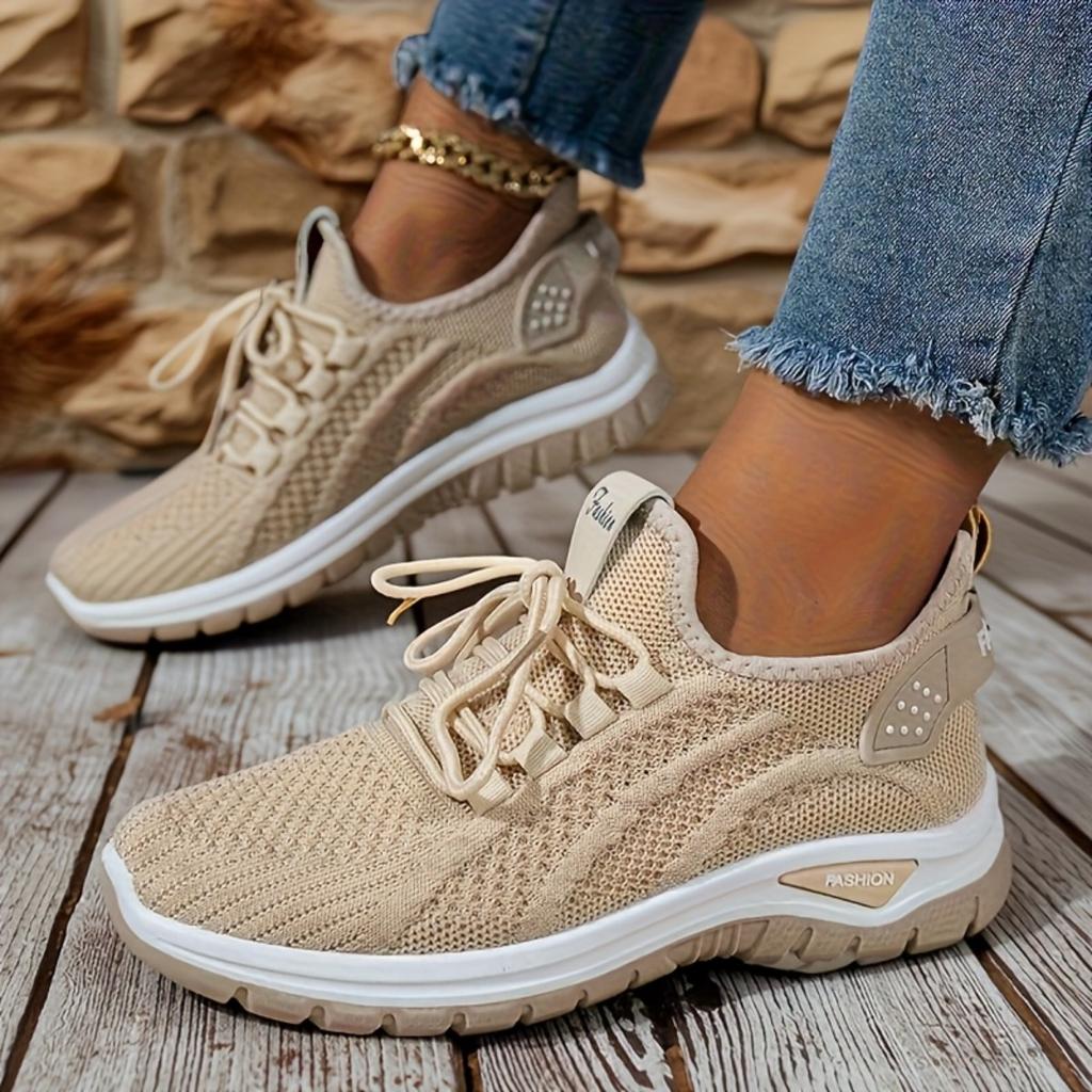 Women's Breathable Mesh Sports Shoes - Lightweight Low Cut Running Shoes with Cushioning Support, Comfortable All Season, Casual and Wearable