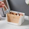 Bamboo and Wood Storage Box Removable Multi-function Large Basket Capacity Sundries Storage Box Home Organization Storage