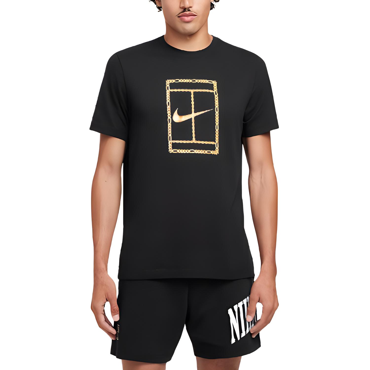 

Nike Court Dri-Fit Дышащая футболка с коротким рукавом свободного кроя Мужские топы Черный HF6217-010 M