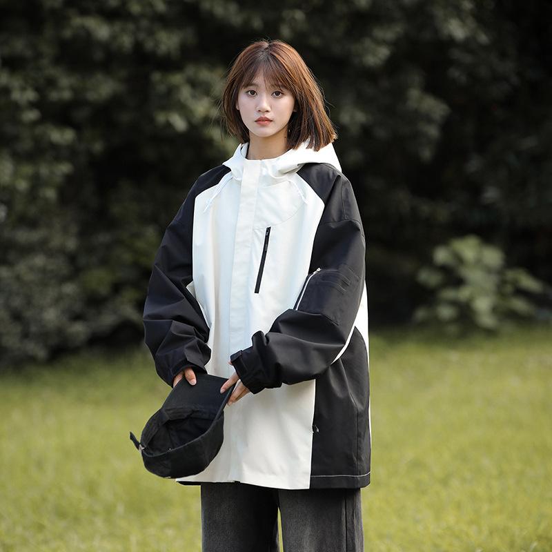 Chaqueta de Pareja Chaqueta Primavera Nueva Casual Ropa de Trabajo para Hombre Chaqueta con Capucha para Exterior