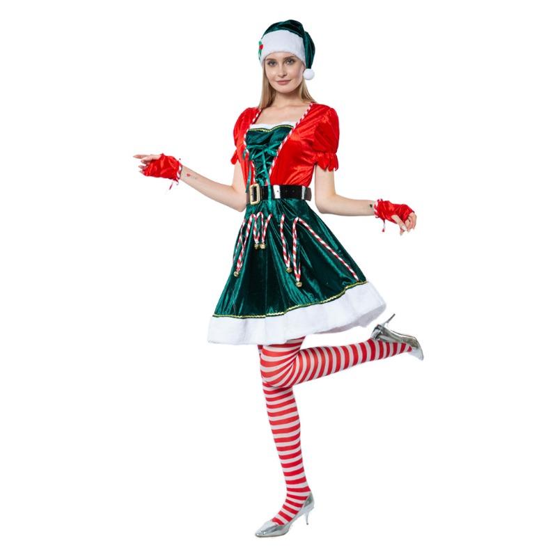2020 New Sexy Christmas Women's Clothing 5-piece Women's Skirt Christmas Elf Atmosphere Holiday Party Performance Clothing