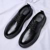 Lace Up Oxfords Men's Leather Shoes Fashion Comfortable Office Men's Block Formal Shoes Wedding Party Shoes Men
