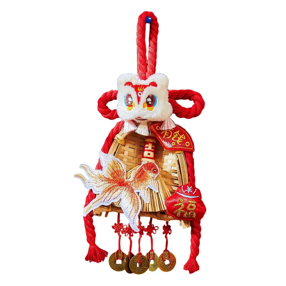 New Year Door Decor CNY Hanging Ornament New Year Celebrations Intricate Embroidery Classic Patterns Auspicious Symbols