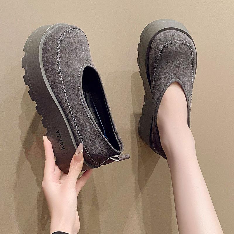 Retro Doudou Schuhe Boken Einzelne Schuhe Damen Frühling neu vielseitige Plateau Boken Schuhe