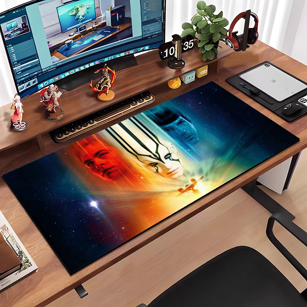 Star Trek Blueprint Mouse Pad Large Anti-Slip Rubber Gaming MousePad Durable Desk Pad Thick Seam Edge Suitable For Office And Ga