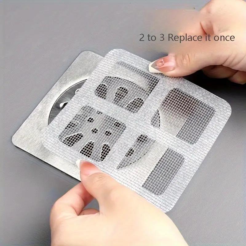 10pcs Bathroom Hair Filter Hair Screen Toilet Sewer Filter Kitchen Anti-clogging Anti-insect Self-adhesive Floor Drain Sticker.