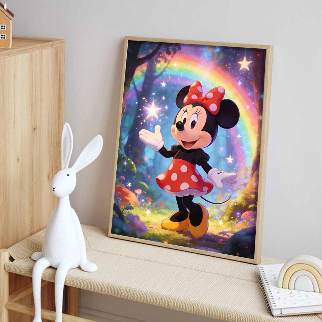 Disney 5D DIY Full Circle Diamond Painting Kit Magical Forest Minnie Mouse Home Decor Gift