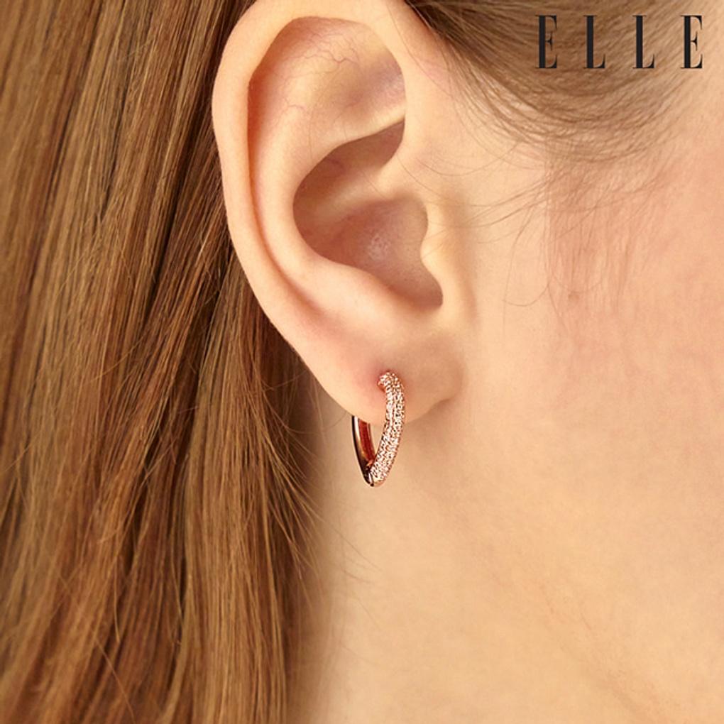 14K Heart Motif One-Touch Earrings (Gold Pin) ELGPEE413