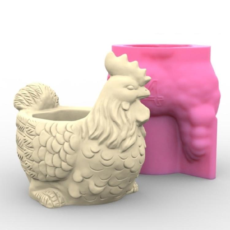 Rooster Shaped Silicone Vase Mold Perfect for Crafts and Home Decorations