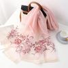 Four Season silk wool scarf women hijab pashmina shawls wrap Luxury Bandana Floral Pashmina Embroidery Scarves Foulard Fashion