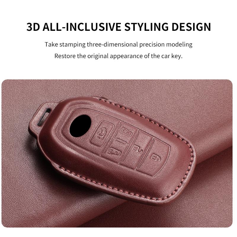 Leather Car Key Case Cover Shell For Toyota Alphard Crown Vellfire Previa Car Shell Keychain Anti-Scratch Protecter Accessories