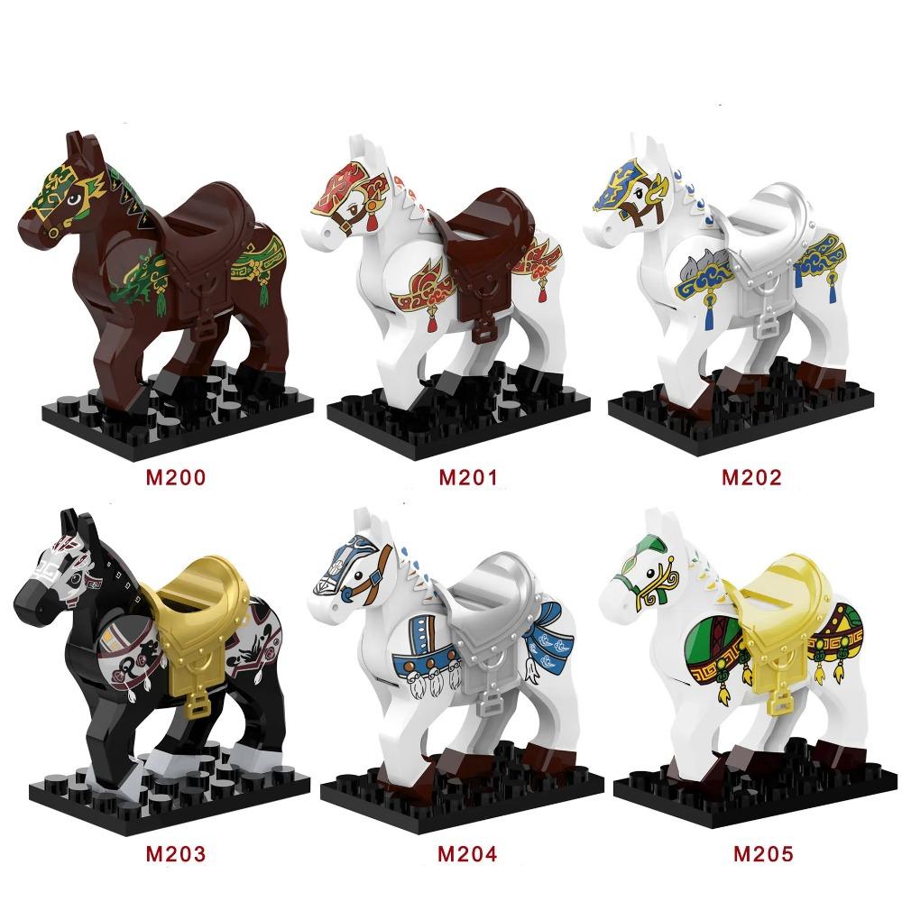 Military Building Blocks Solider Figures Mount War Horse Saddle Reins Adults Children Gifts Toys Animal Accessories Equipments