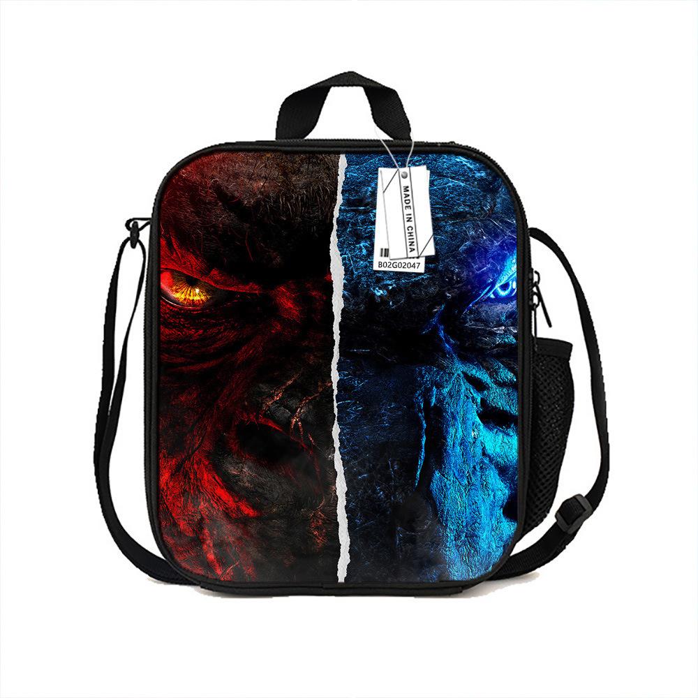 Izolačná taška Godzilla Vs Kong, Obedová taška Godzilla Vs King Kong, Crossbody taška cez rameno pre základnú školu Shoulder bag