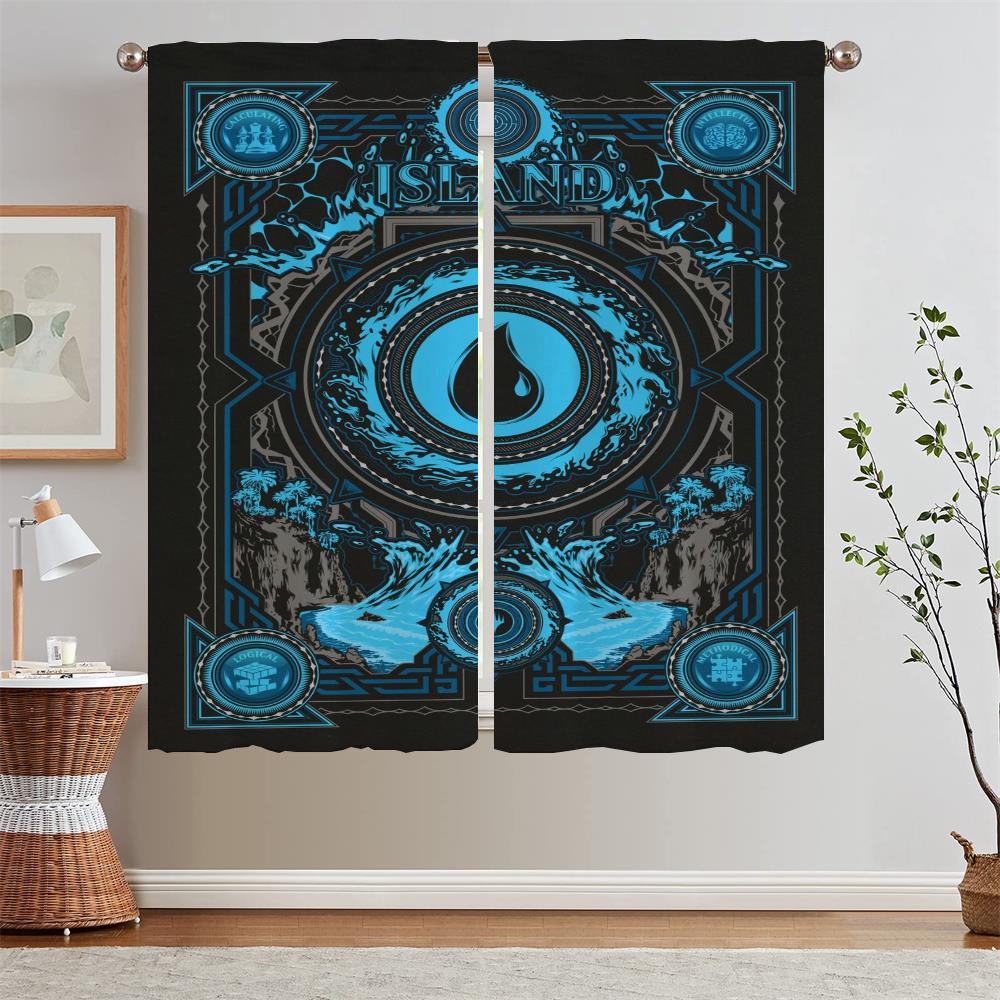 Magic the Gathering Kitchen Curtains Blackout Curtains for Window Chiffon Curtain Tiebacks Curls Blinds Cabinets for Living Room
