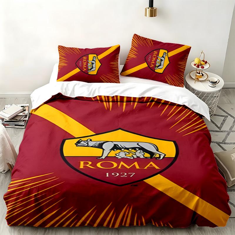 Ensemble 3 pièces A.S. Roma Parfait pour la chambre à coucher Ensemble de literie confortable comprenant une housse de couette et deux taies d'oreiller Idéal comme cadeau d'anniversaire ou de Noël