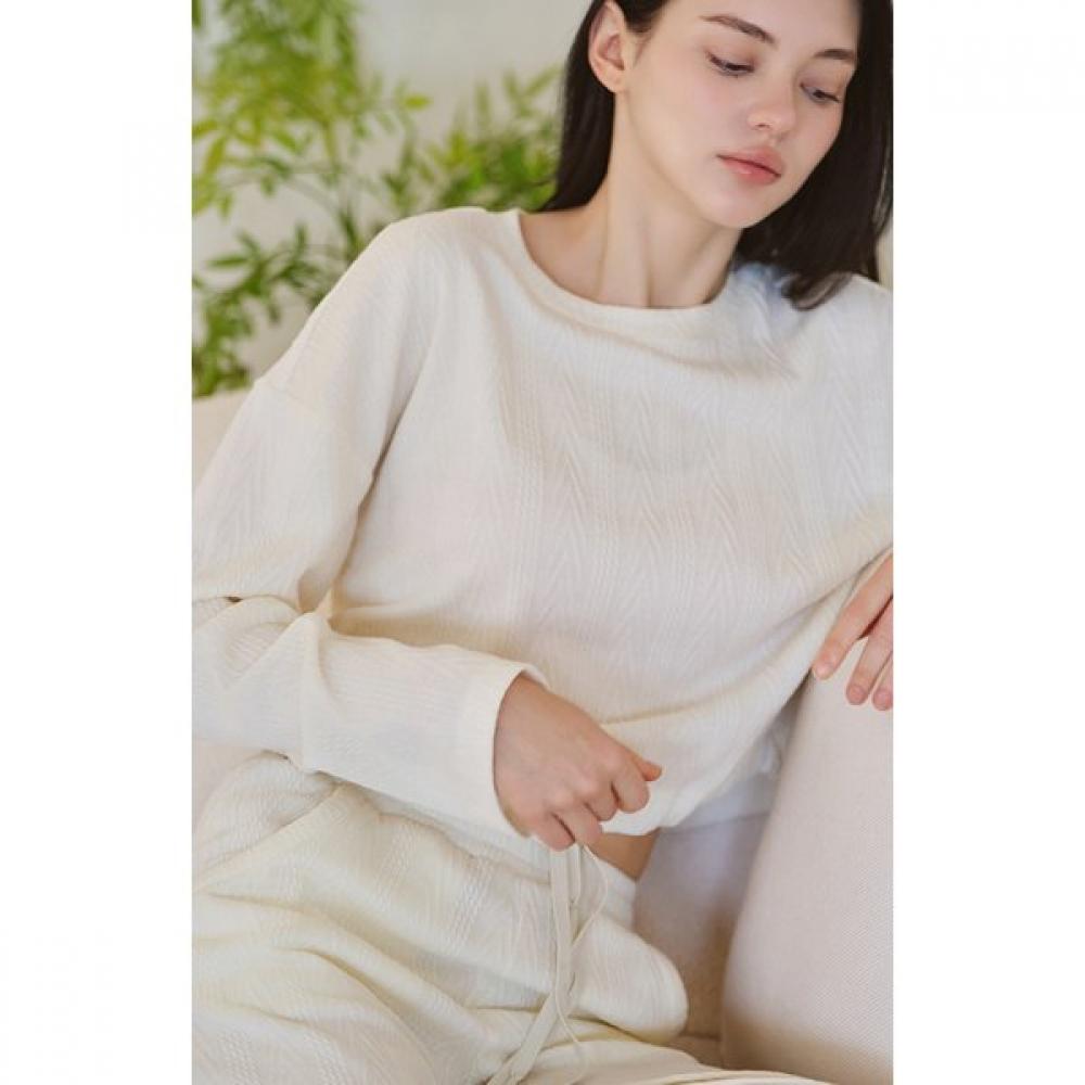 Huit Cable Knit Crop Sweatshirt Htwtp5k04t
