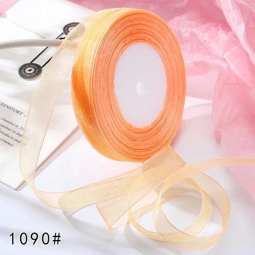 15mm 50yards/roll organza ribbons gift wedding Party Christmas decoration wrapping lace Handmade DIY Fabric White chiffon Ribbon