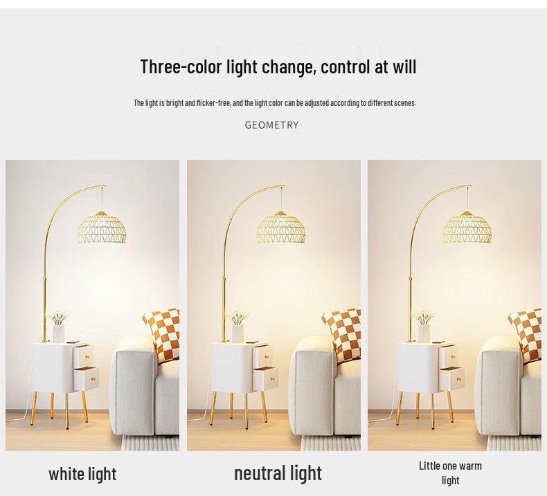 Modern Cream Floor Lamp: Versatile Style for Bedroom, Living Room, and Bedside