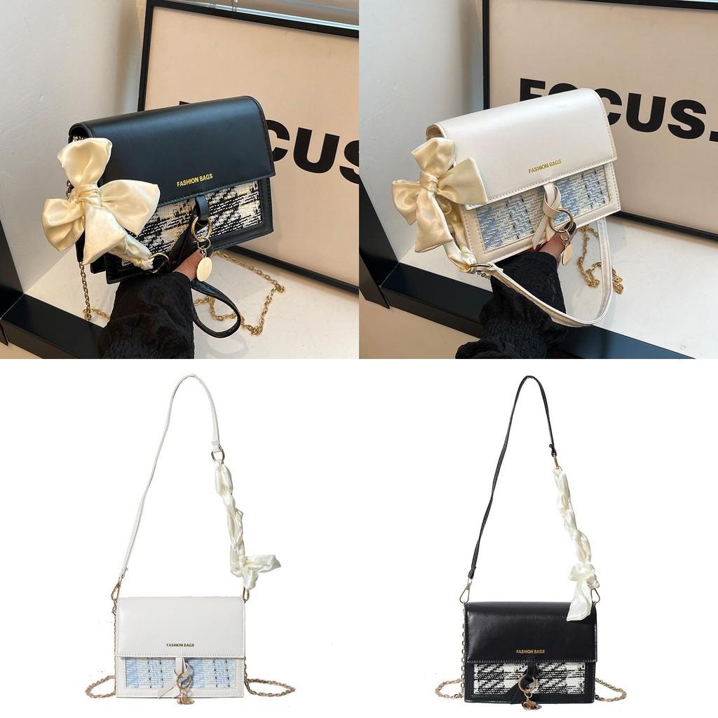 Scarf Silk Lattice Pattern Single Shoulder Crossbody Bag Handbag Women Gift