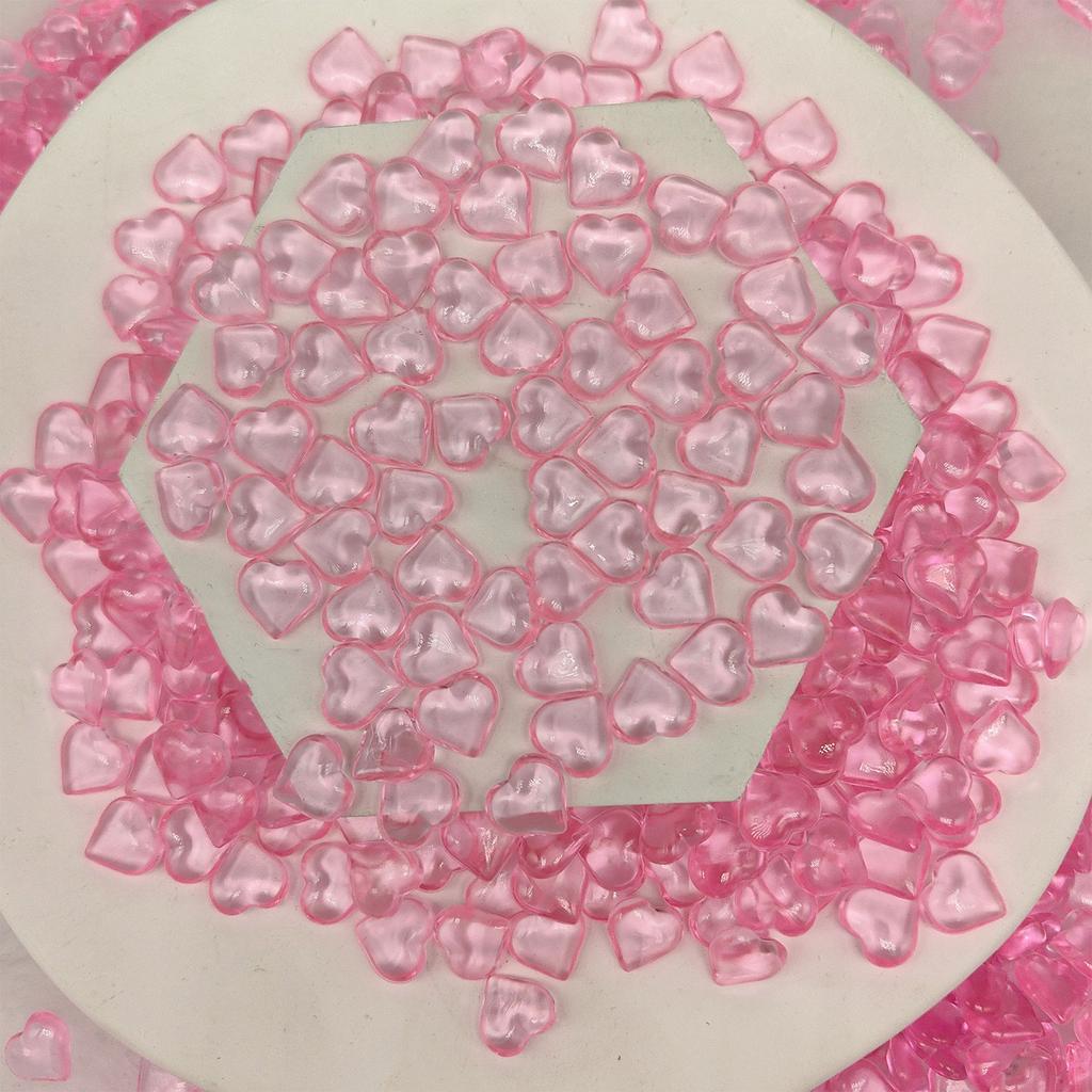 10mm Smooth Acrylic Red Hearts Valentine's Day Wedding Decoration DIY Accessories