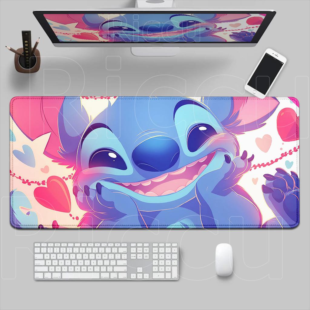 New Cute Wallpaper Stitch Mousepad Kawaii PC Keyboard Mouse Pad Laptop Gaming Accessories XXL Lockeage Non-slip Rubber Desk Mat
