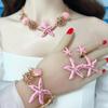Themed 4 Piece Shell Necklace Collection Sensitive Skin Friendly Alloy Jewelry For Summer Vacation