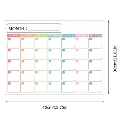 Wochen- und Monatsplan-Tabelle - Magnetische Whiteboard-Kalender-Plantafel, Ideal als magnetische Nachrichten- und Plantafel für den Kühlschrank