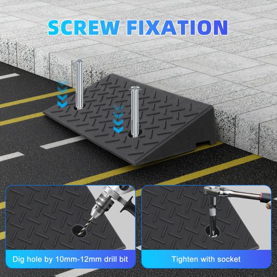 1 Pair 4" Rise Driveway Ramps, Non Slip Curbside Ramps Support 7000lbs, 19.7" L X 12" W, Threshold Ramps for Cars Wheelchairs Scooters Lawn Mowers