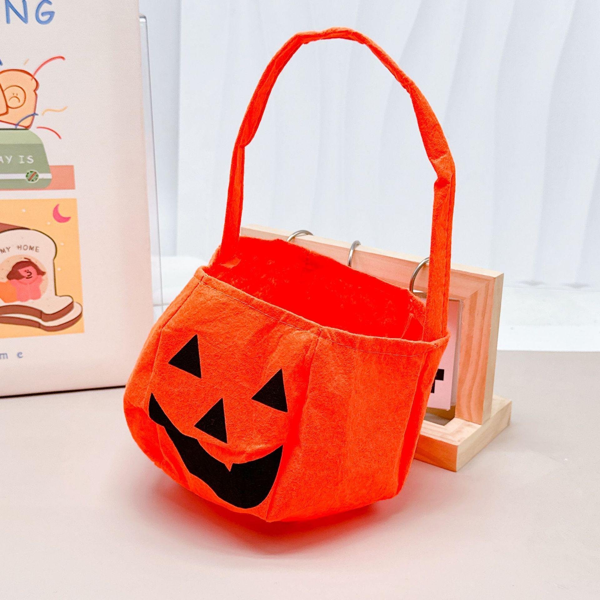 

Креативные мультяшные детские пакеты для конфет на Хэллоуин, подходящие для фестиваля, детские конфеты, сумка с лицом тыквы, День всех святых, костюмированный декор, пакеты оранжевый