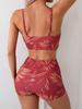 Women's Printed Spaghetti Strap Boyleg Bikini Two-Piece Set Swimsuit